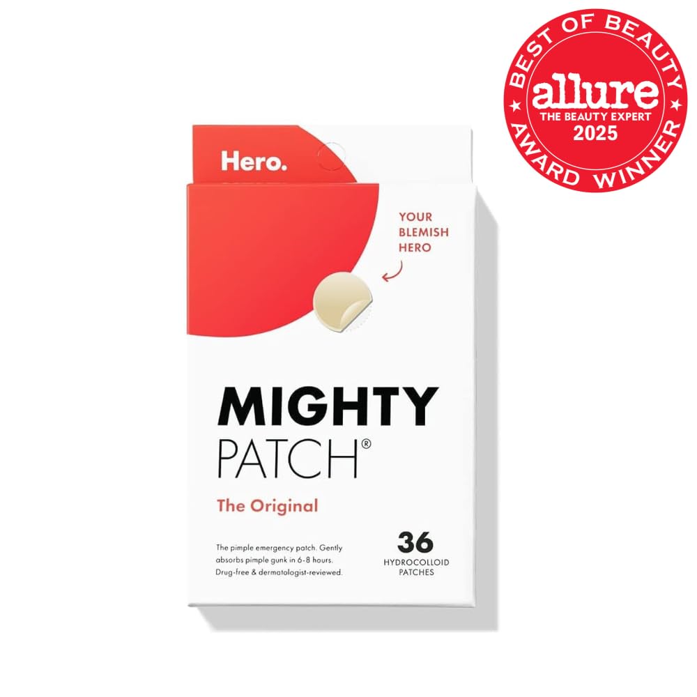 Mighty Patch™ Original patch from Hero Cosmetics – The #1 Hydrocolloid Acne Pimple Patch for Shrinking Zits and Whiteheads