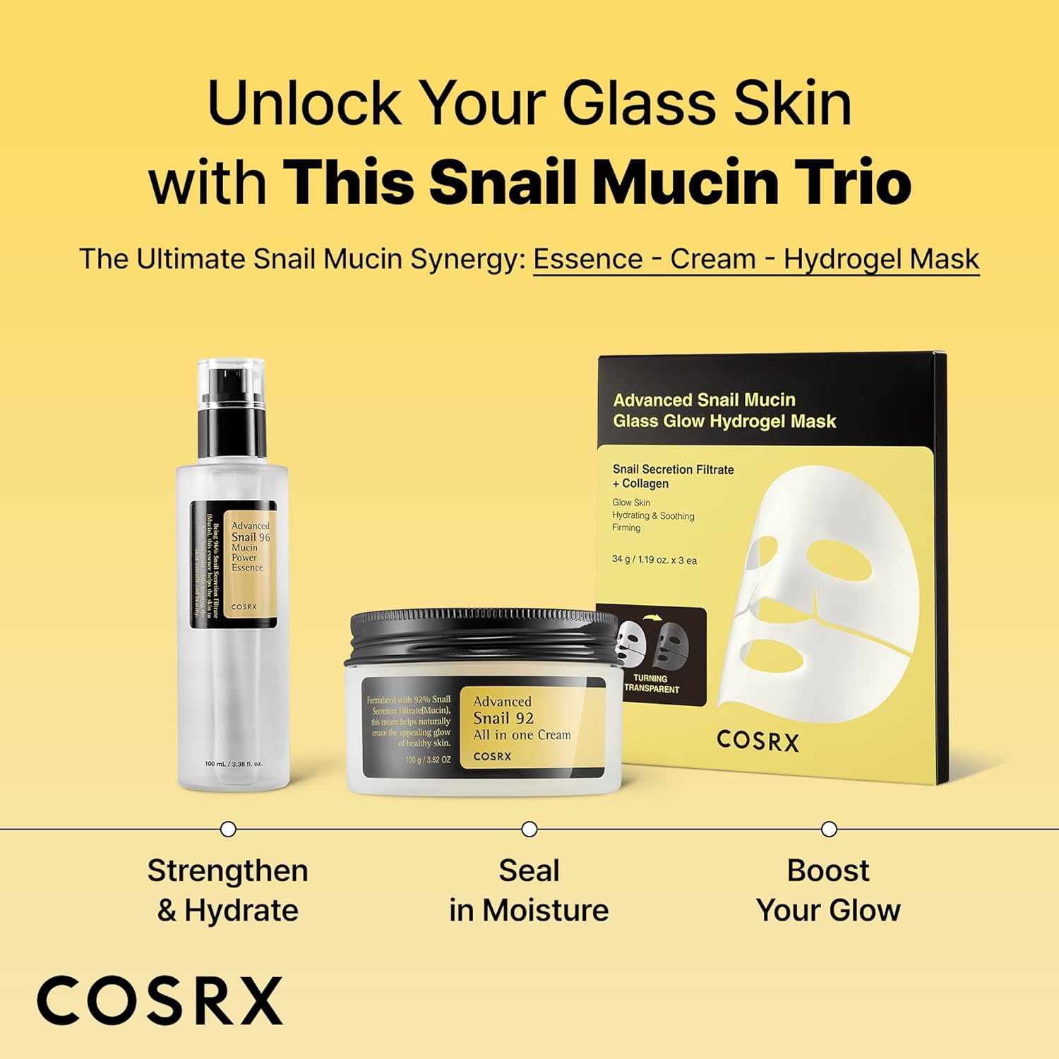 COSRX Snail Mucin 92% Face Moisturizer, 3.52 Oz, Lightweight Moisturing Cream
