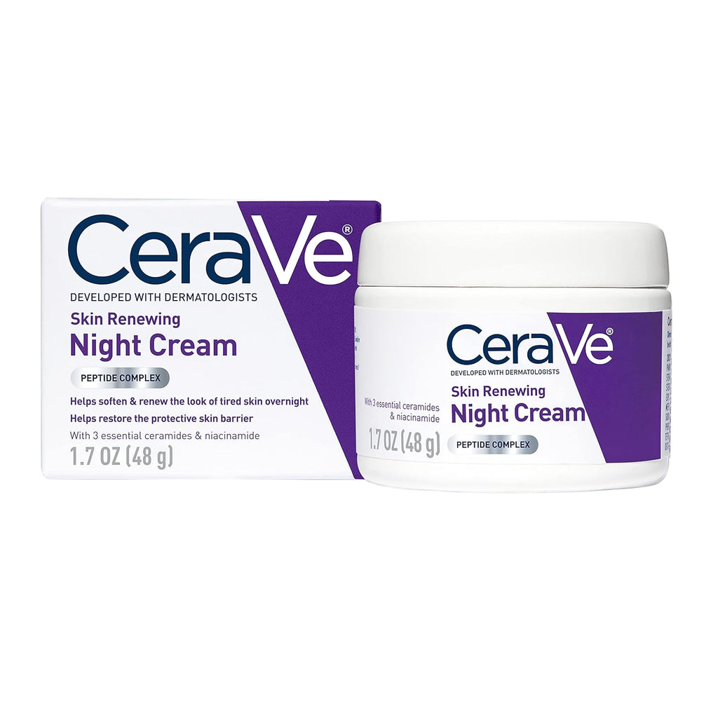 CeraVe Skin Renewing Night Cream, Niacinamide, Peptide Complex