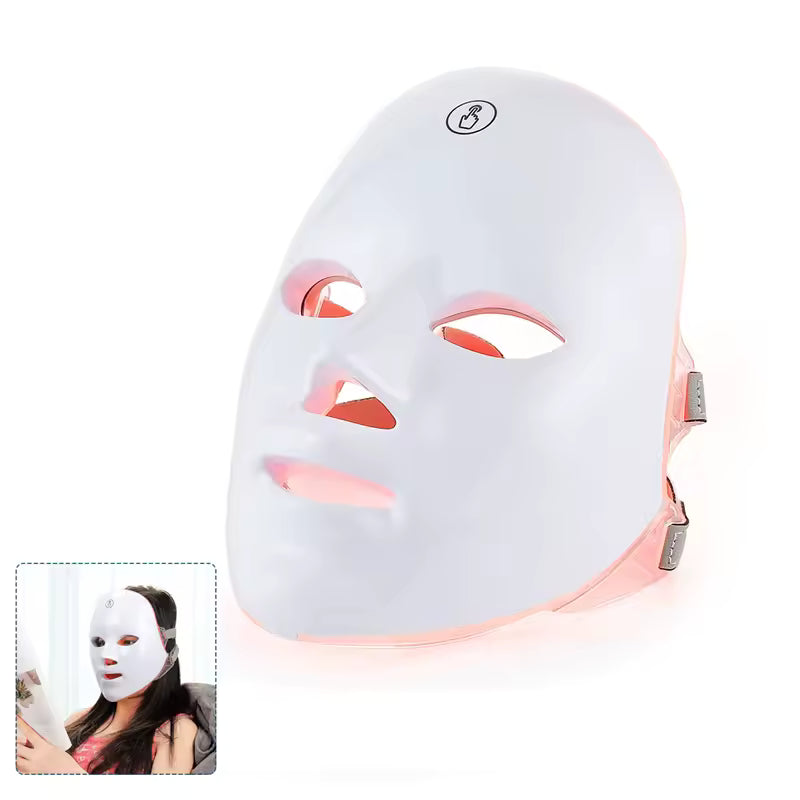 LED Face Mask Light Therapy – 7-in-1 Colors Facial Skin Care Mask