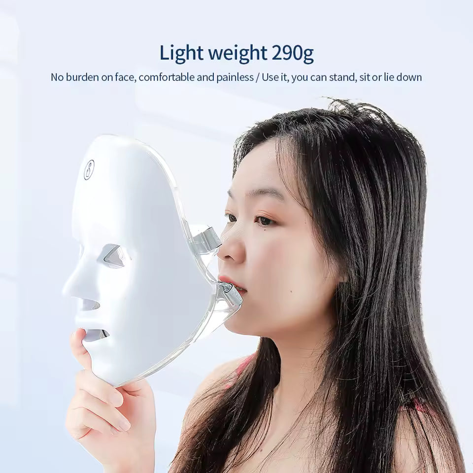LED Face Mask Light Therapy – 7-in-1 Colors Facial Skin Care Mask